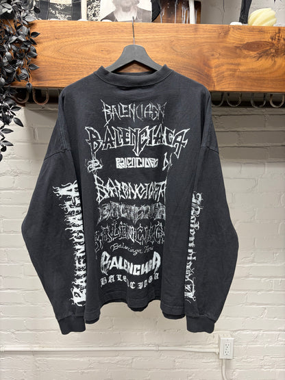SS2024 Balenciaga ‘D.I.Y. Metal Logo’ Black Long Sleeve Shirt