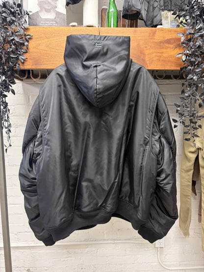 SS2022 Balenciaga ‘3B Sport Icon’ Black Hooded Bomber Jacket