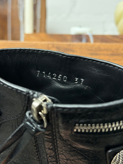 Balenciaga ‘Cagole’ Black Studded Leather Ankle Boots