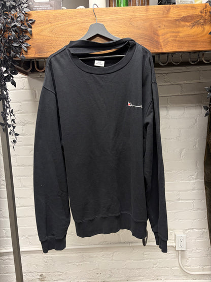 SS2016 Vetements x Champion Reversible ‘Metal Logo’ Oversized Black Sweatshirt