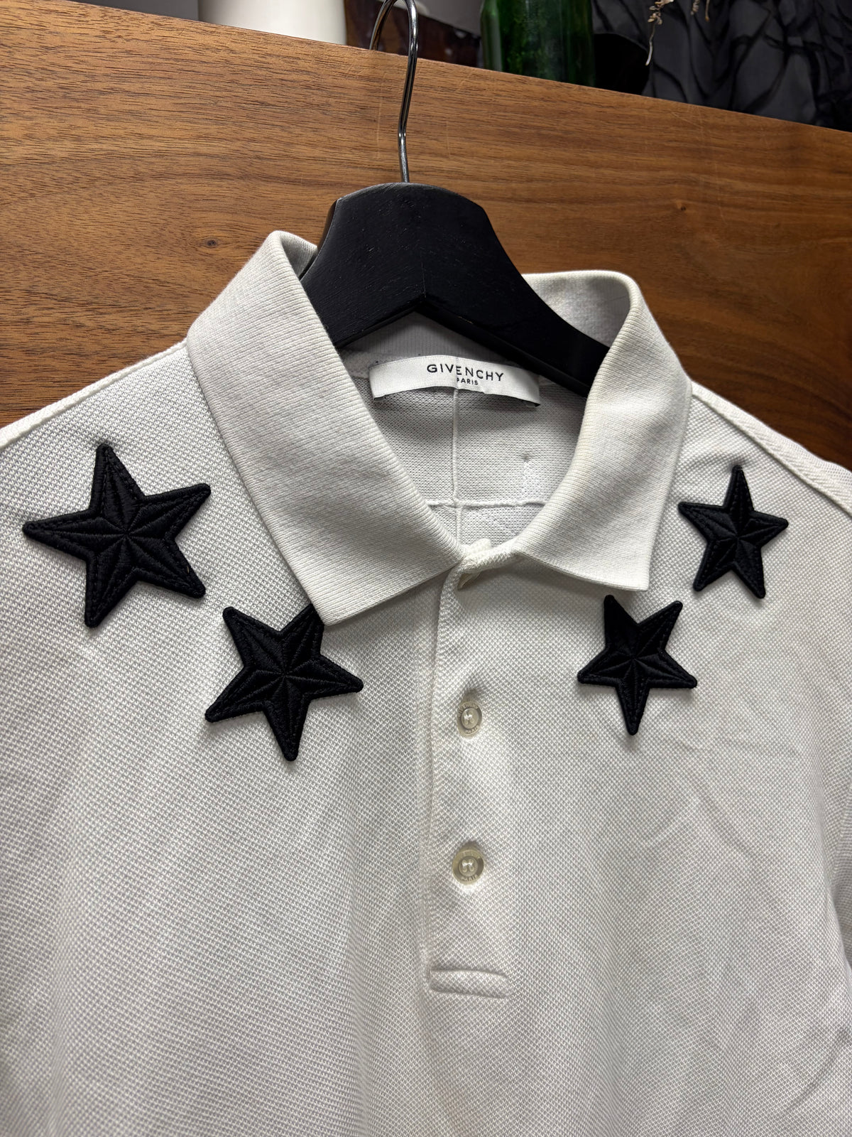 Givenchy ‘Star Patch’ White/Black Embroidered Cotton Polo
