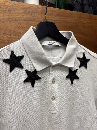 Givenchy ‘Star Patch’ White/Black Embroidered Cotton Polo