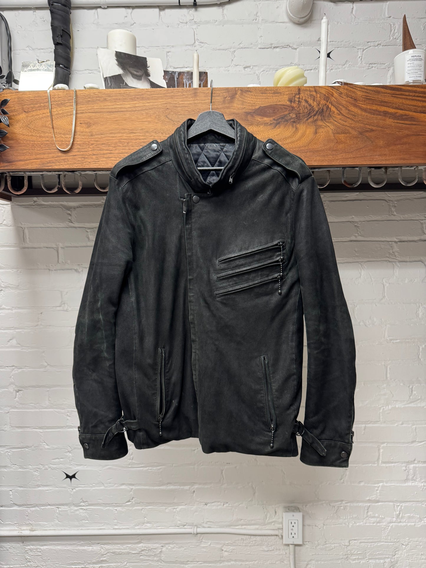 AW2004 Number (N)ine ‘Give Peace a Chance’ Lambskin Leather Jacket