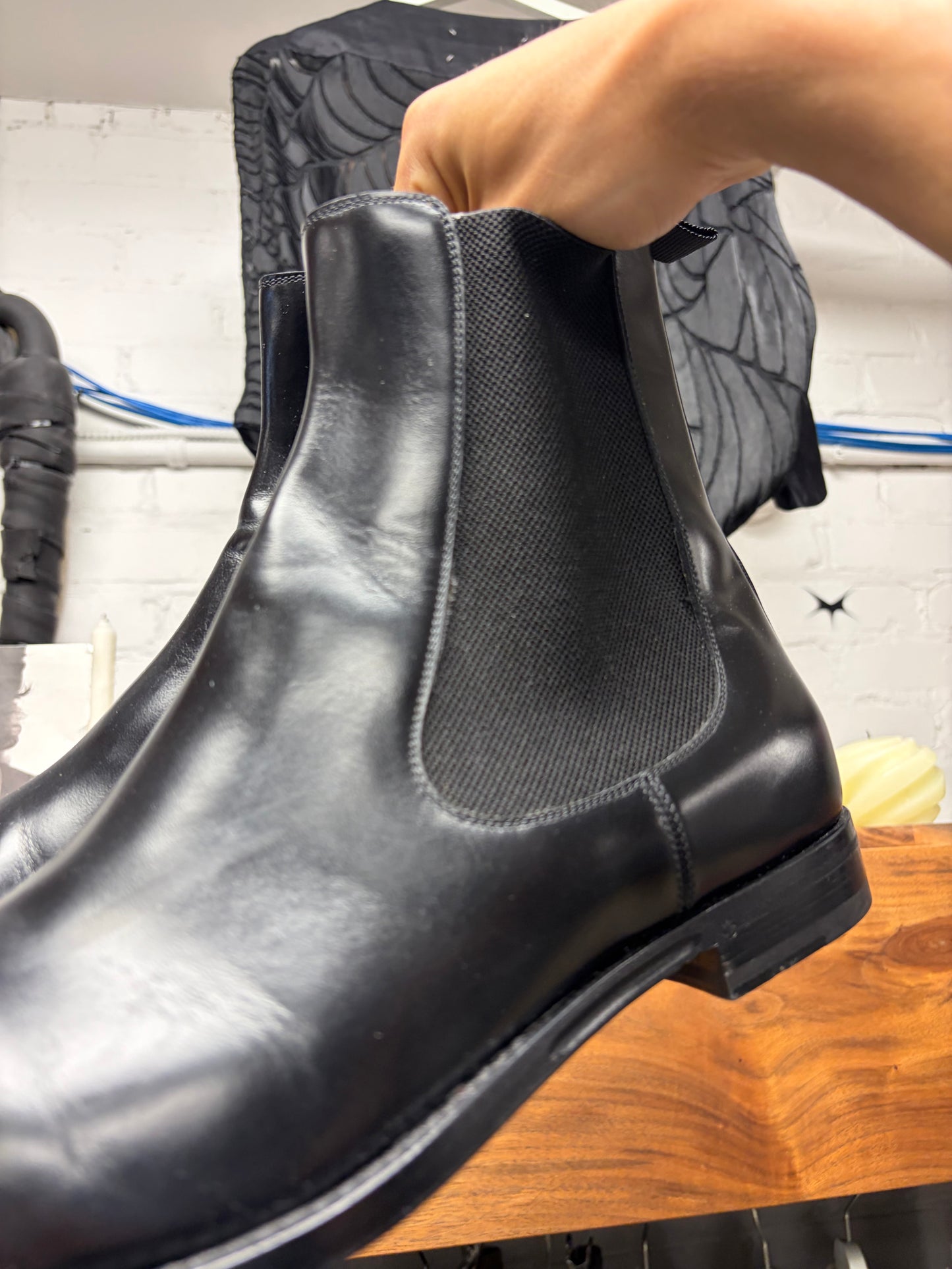 Gucci by Demna Black Patent Leather Chelsea Boots