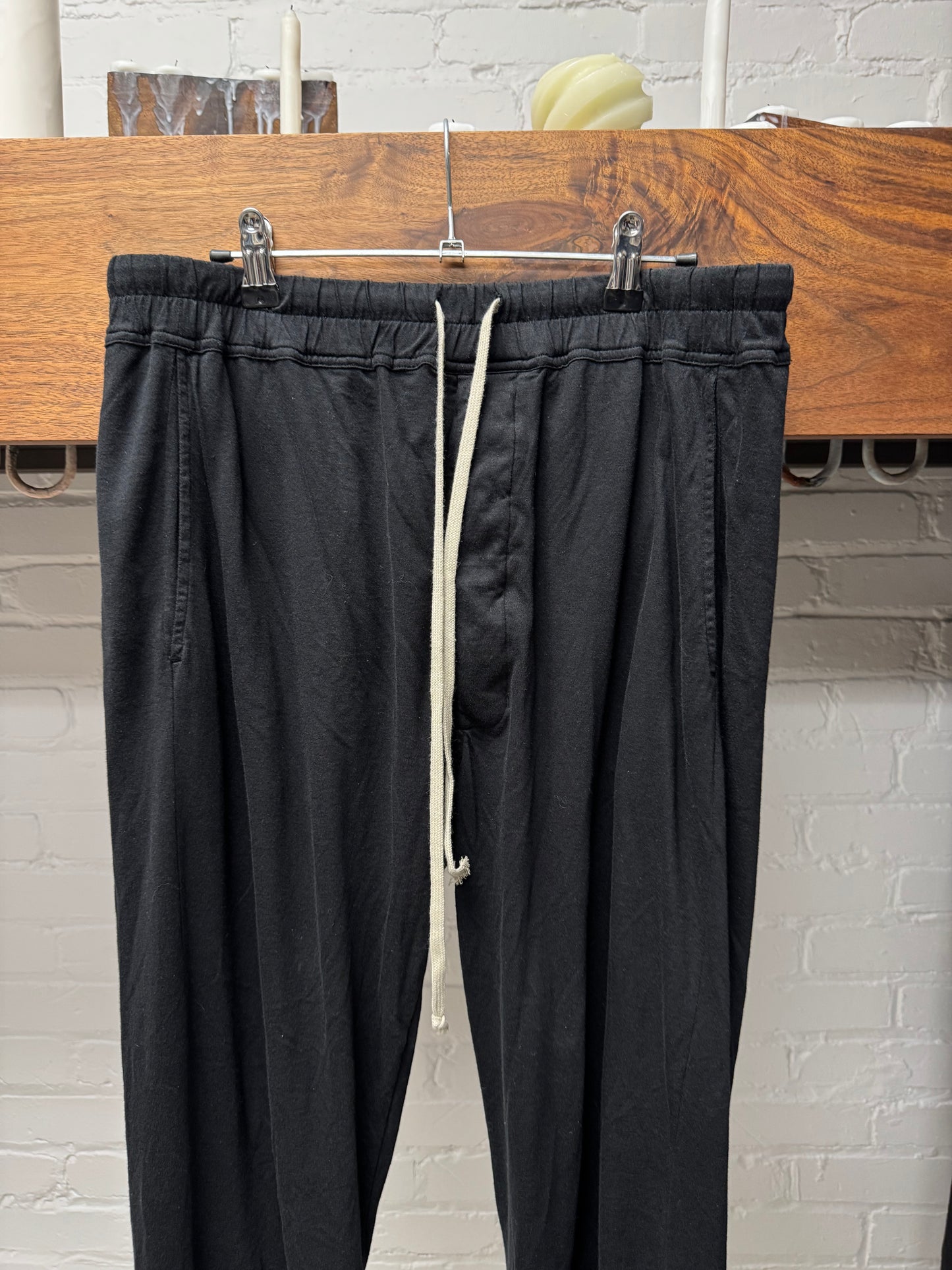 Rick Owens DRKSHDW Black Cotton Drawstring Pants