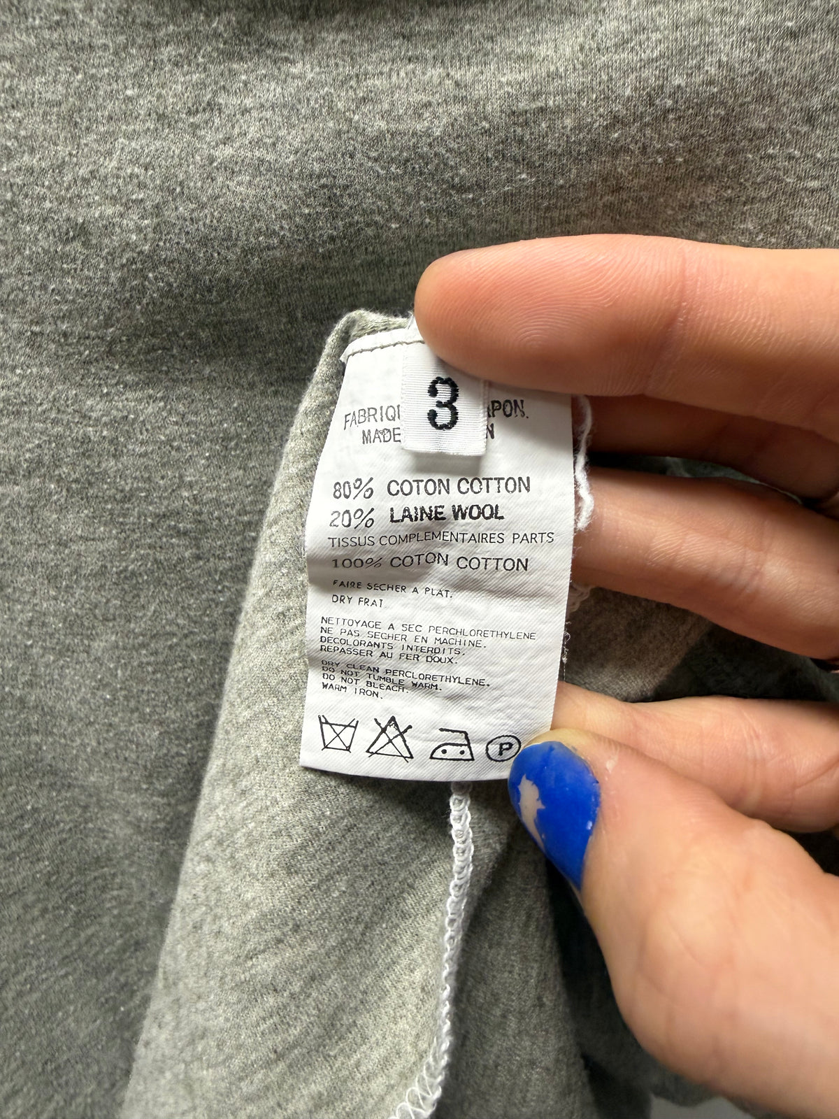 Vintage Yohji Yamamoto Y’s Oatmeal/White ‘Ringer’ Wool Blend Short Sleeve Shirt