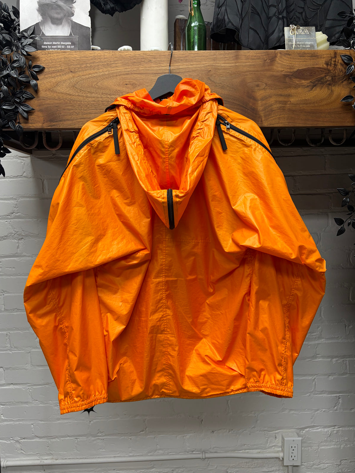 Final Home ‘Survival Gear’ Multi-Zip Safety Orange Nylon Hooded Shell Jacket