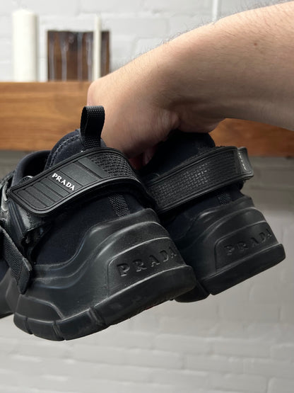 Prada ‘Buckle’ Neoprene Black Strap Low-top Sneakers