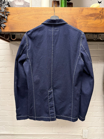 Comme Des Garçons Shirt Navy Contrast Stitch Blazer