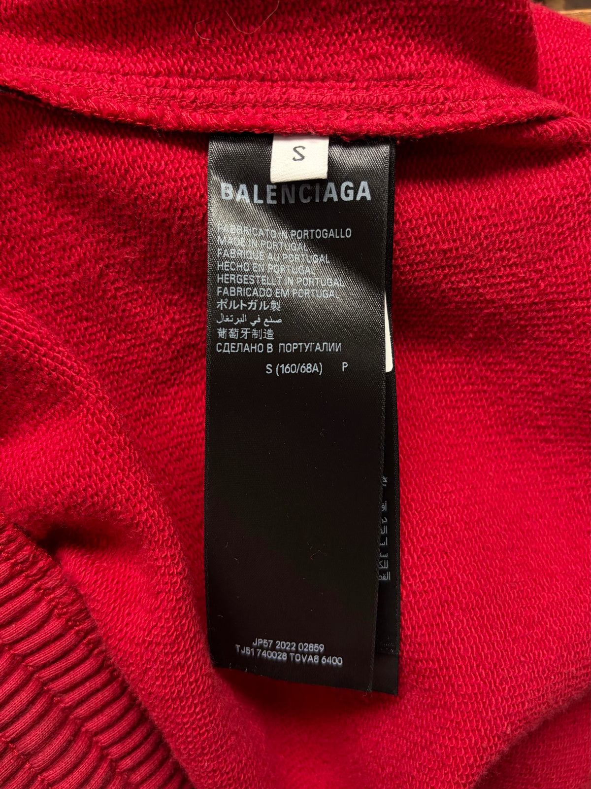 SS2023 Balenciaga ‘Skater’ Red Distressed Wide Leg Sweatpants