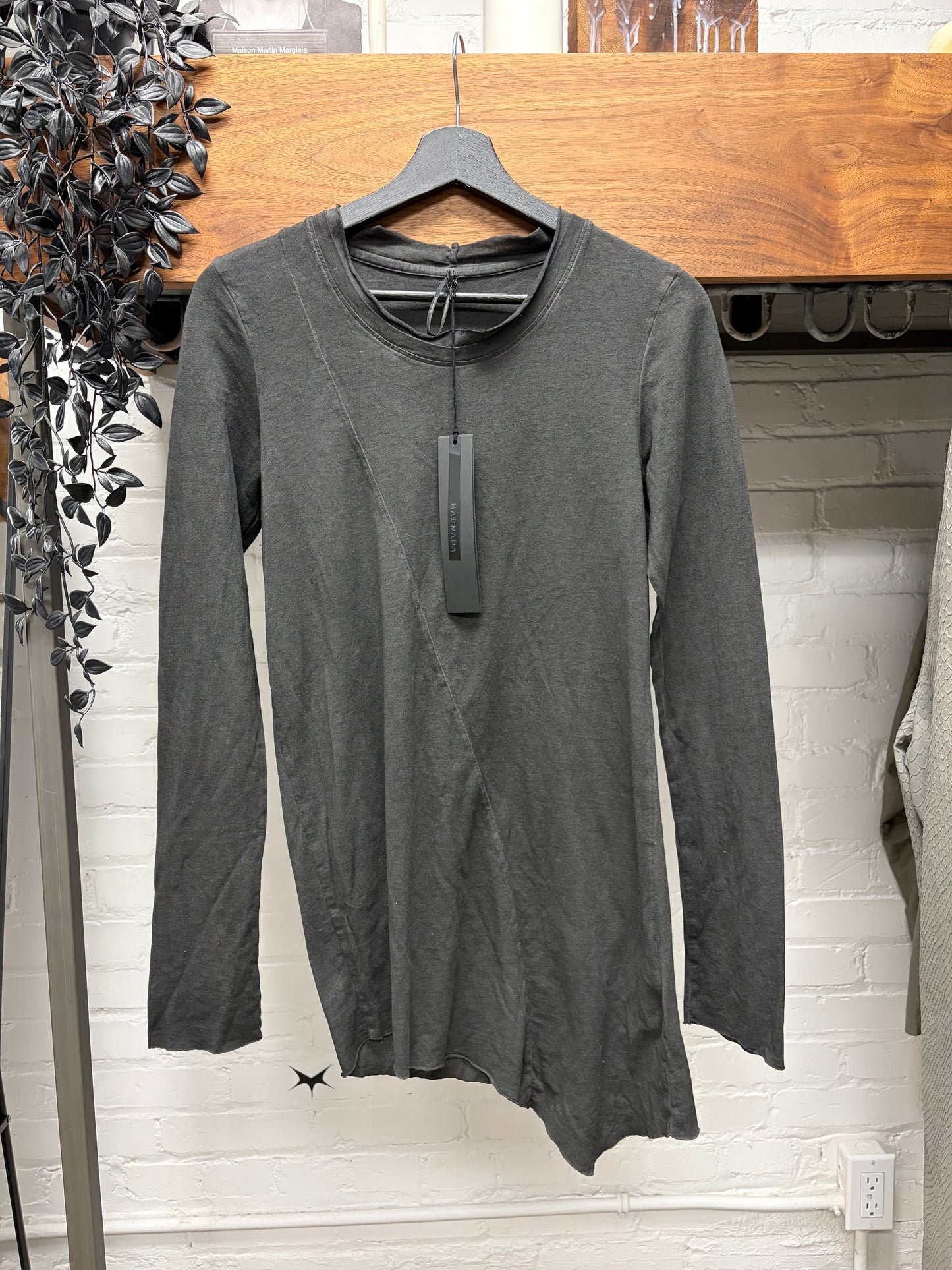 Masnada ‘Split Seam’ Faded Grey Asymmetric Long Sleeve Shirt