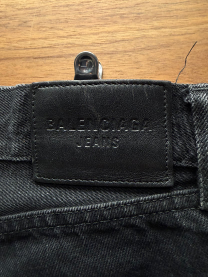 2022 Balenciaga Washed Black ‘Straight Cut’ Heelbite Denim