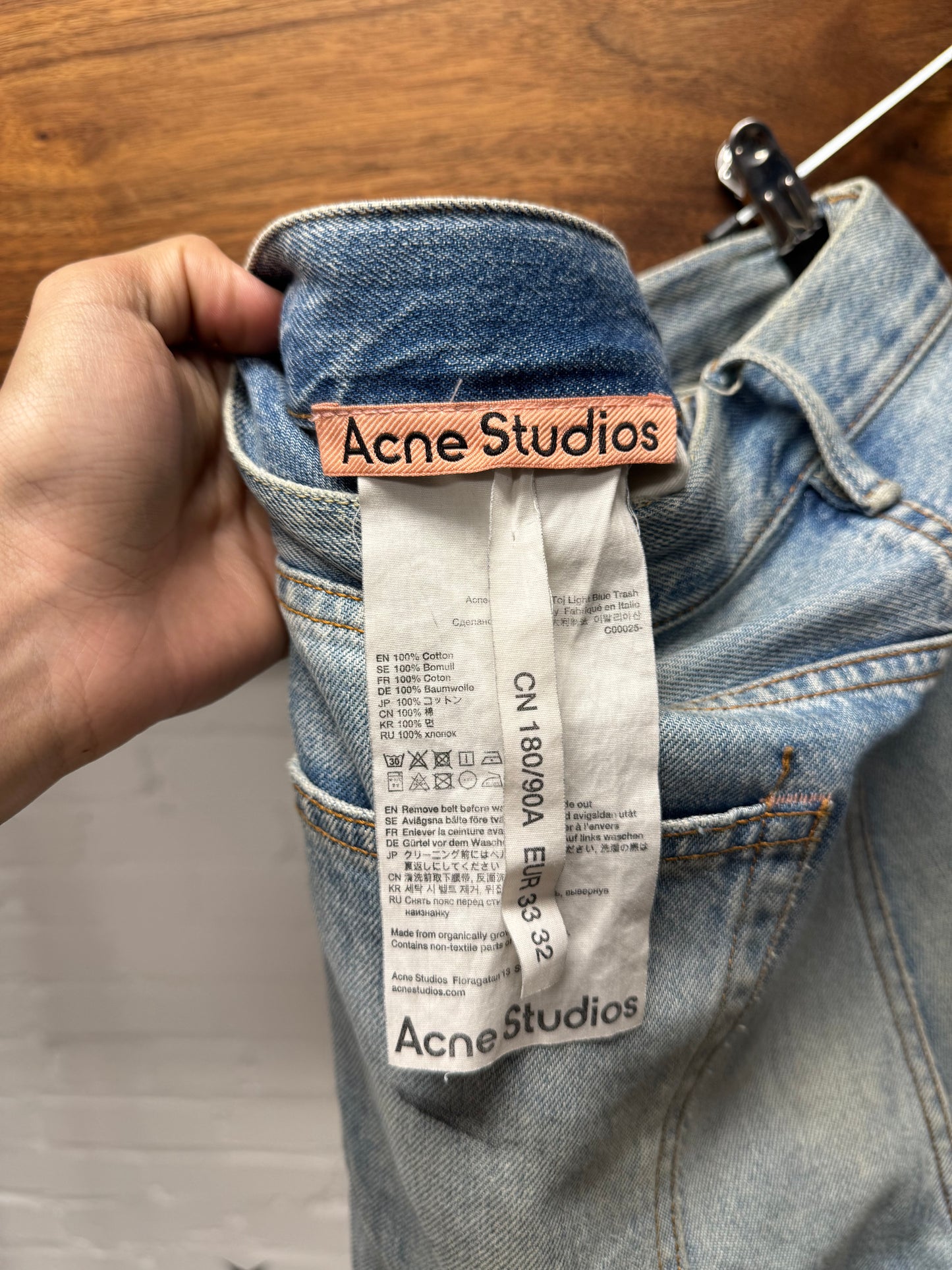 Acne Studios ‘1991’ Light Wash Blue Wide Leg Denim