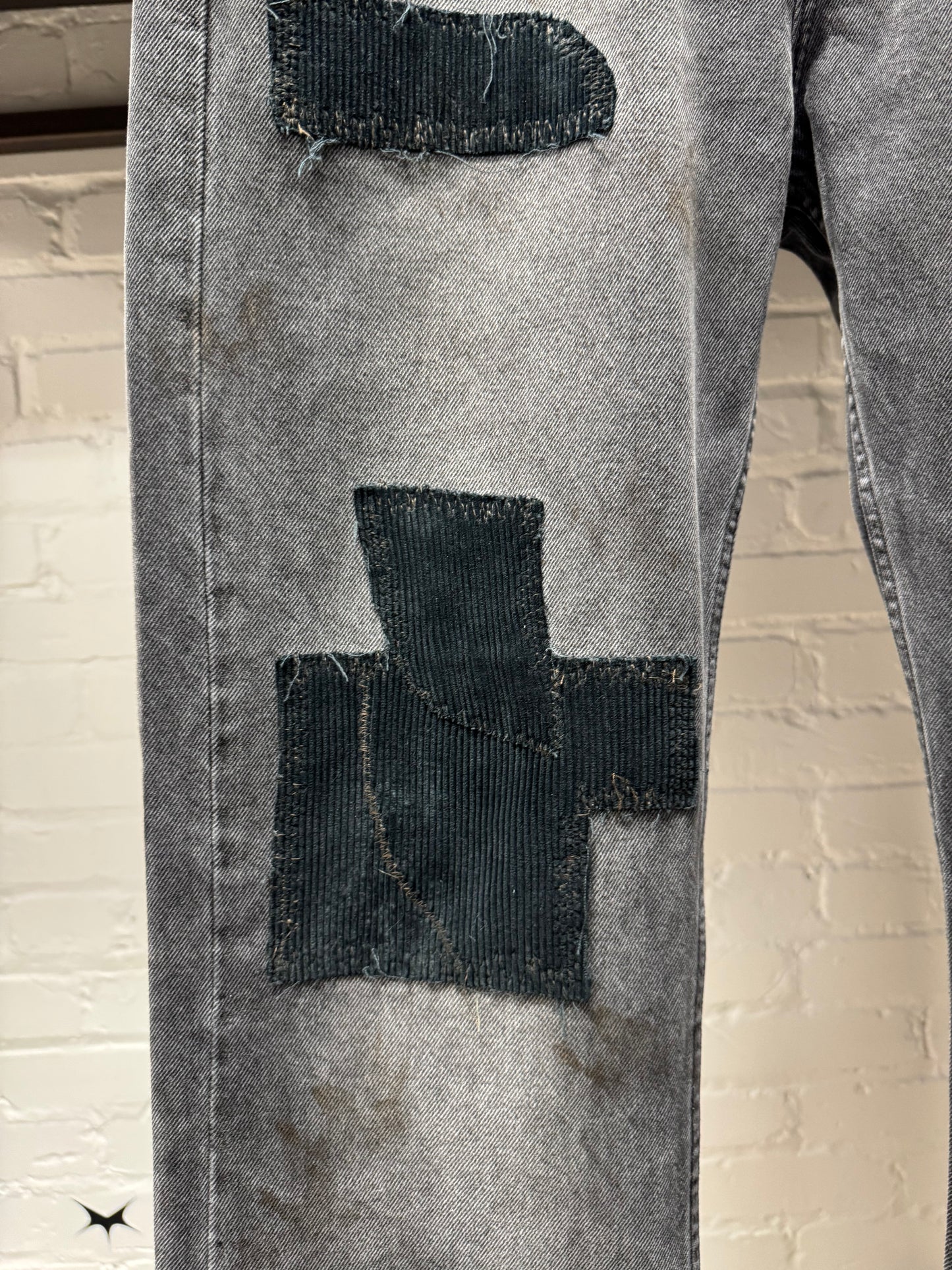 AW2024 Enfants Riche Deprimes Corduroy Appliqué Flared Leg Denim