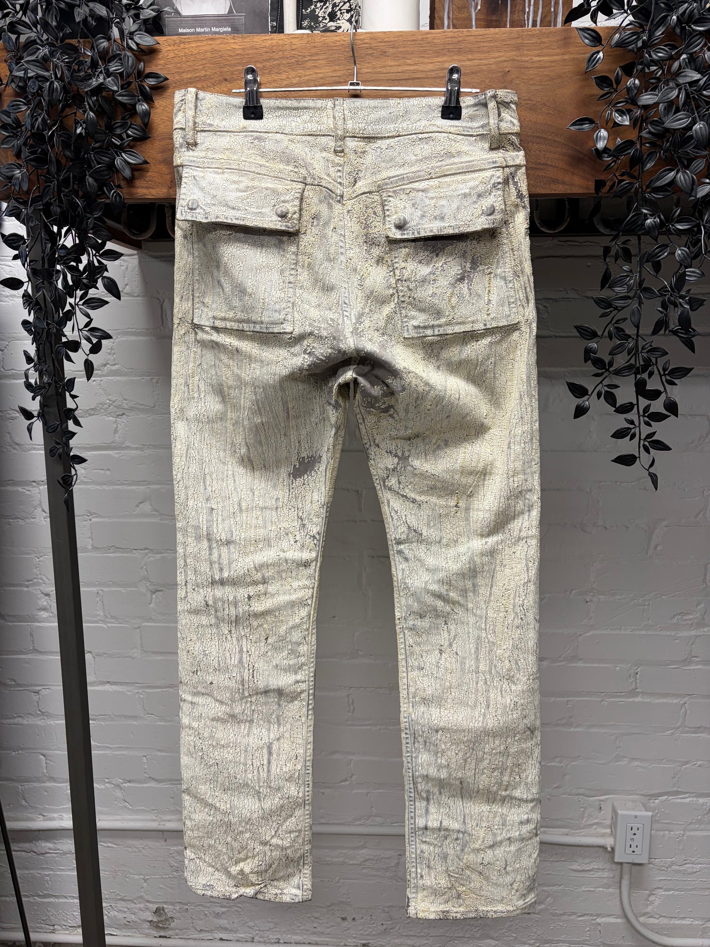 SS2025 Rick Owens ‘Hollywood’ Milk Crackled ‘Headon’ Denim