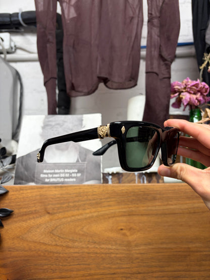 Chrome Hearts ‘Halllamanass’ 18K Gold Box Shape Black Sunglasses