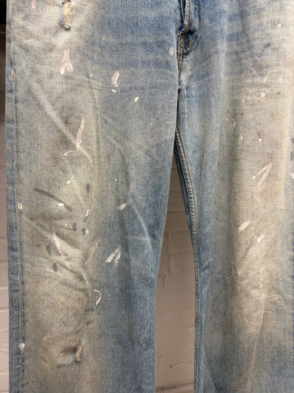 Acne Studios ‘Super Baggy’ Paint Splatter Wide Leg Denim