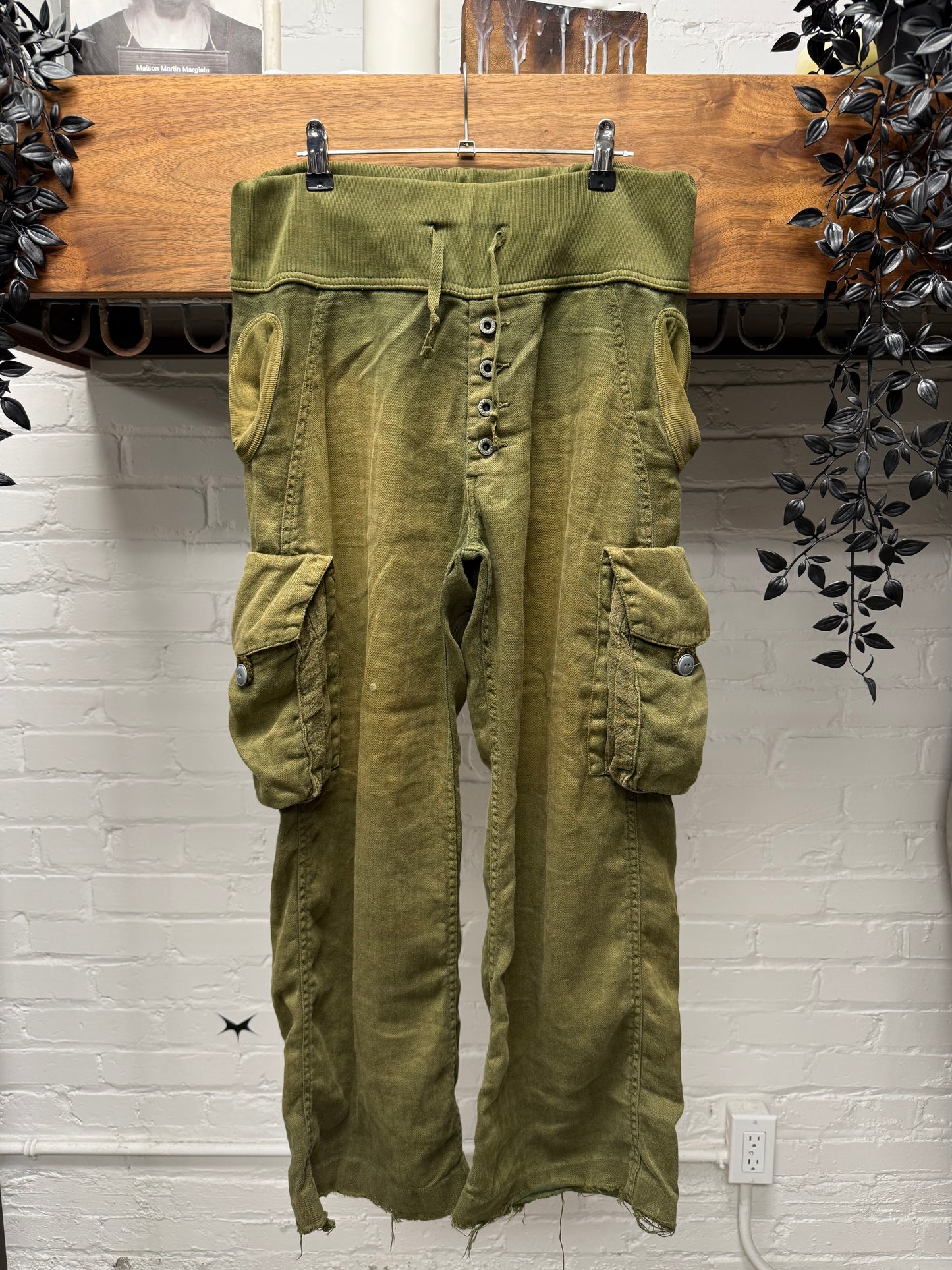 Kapital Sun Faded Green ‘Sailor’ Drawstring Cargo Pants