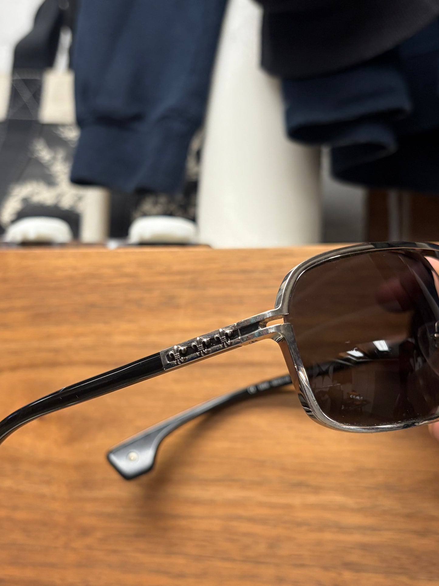 Chrome Hearts ‘Morning Wood’ Fleur de Lis 925 Silver Aviator Sunglasses