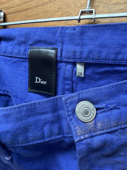 SS2009 Dior Homme ‘Planisphère’ Blue/Gold ‘Unaltered’ Glitter Skinny Jeans