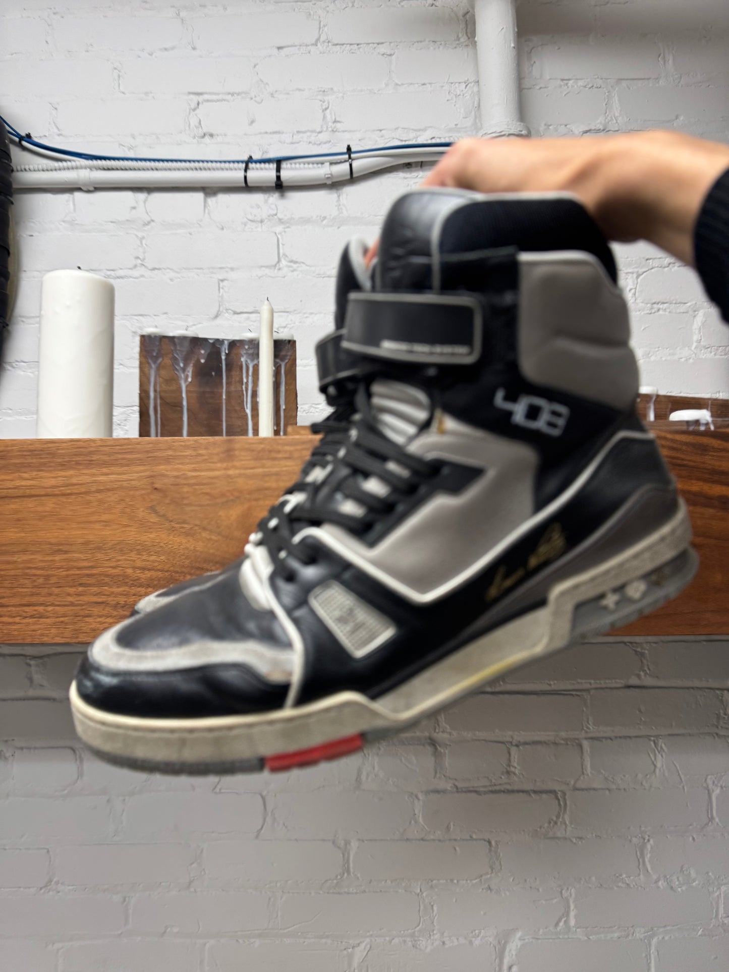 Louis Vuitton by Virgil Abloh High Top ‘LV Trainers’ Sneakers