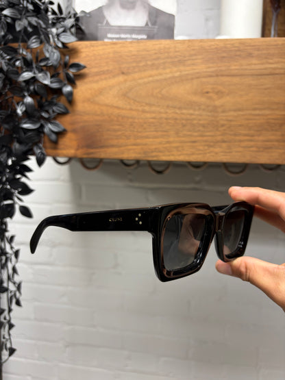 Celine Boxy Square Shape Glossy Black Sunglasses