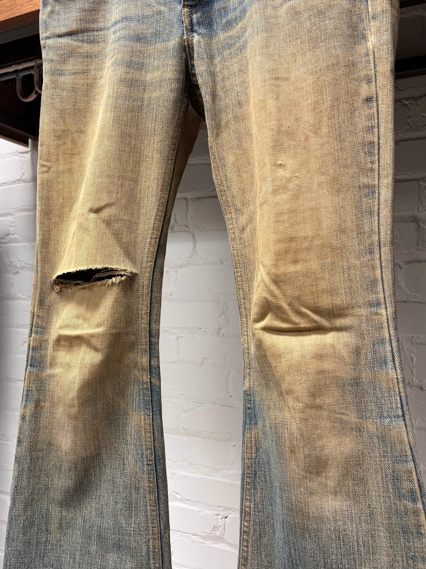 Hysteric Glamour Dirt Washed Blue Flared Leg Denim