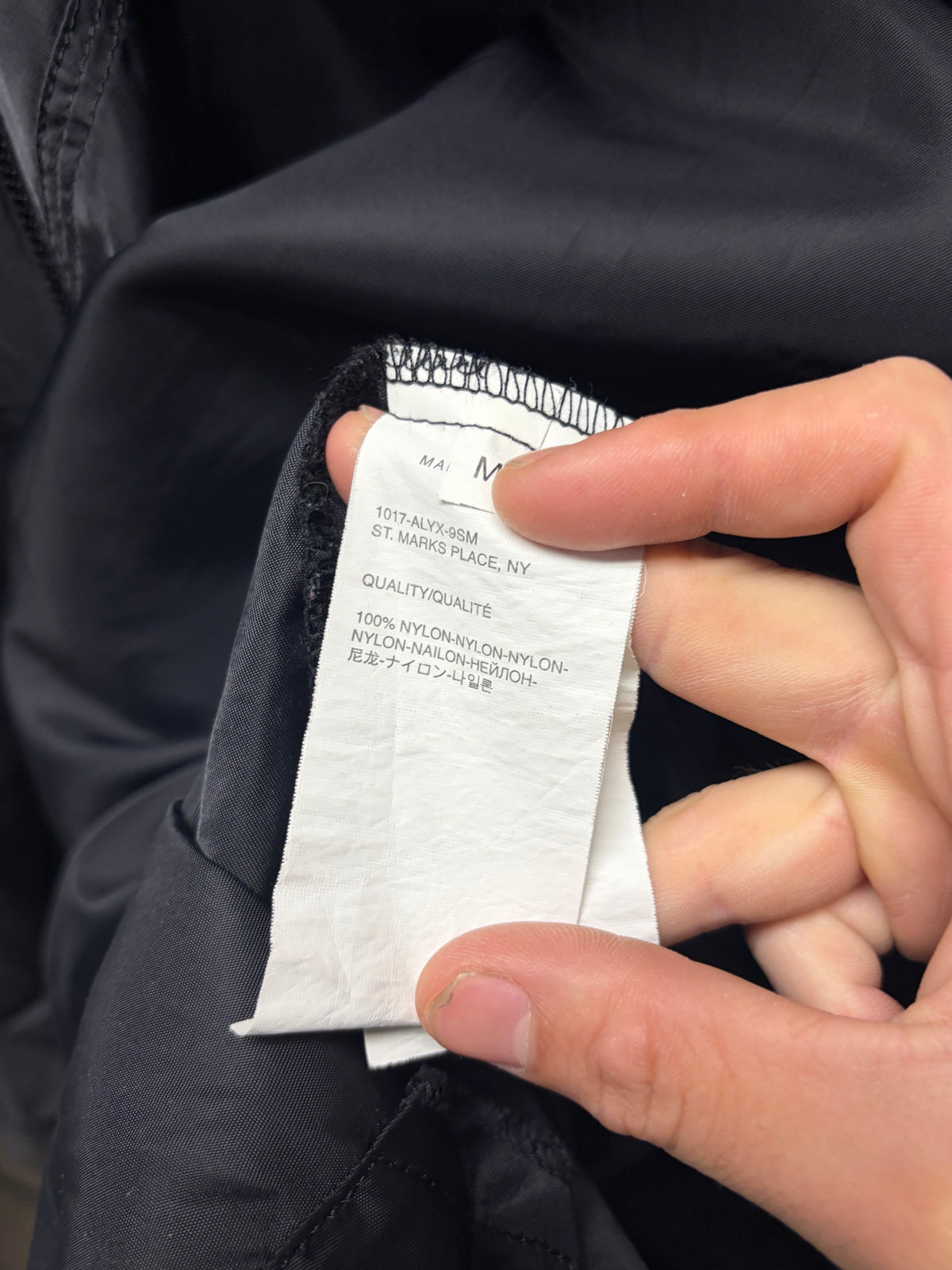 1017 Alyx 9SM ‘Roller Buckle’ Black Nylon Oversized Anorak Coat