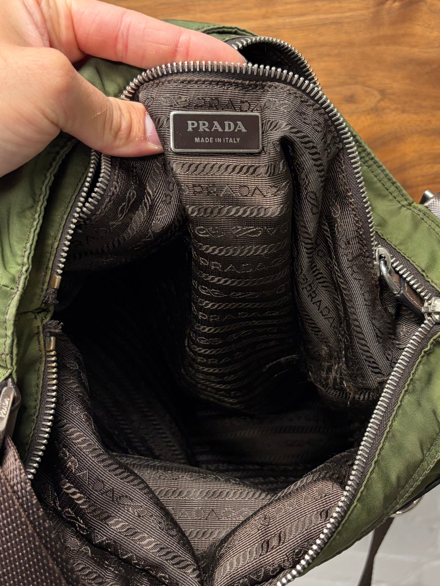 Prada Tessuto Nylon ‘Sun-Faded’ Green Crossbody Bag