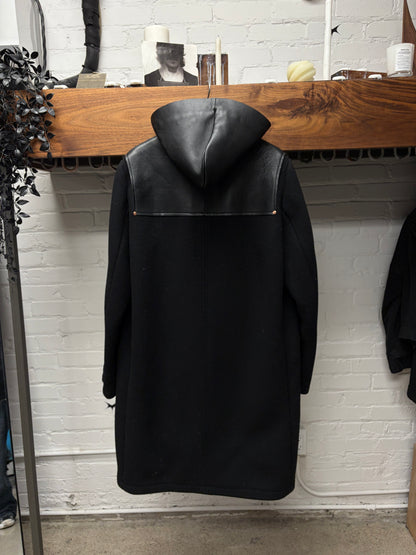 AW2016 Givenchy by Ricardo Tisci Leather Hooded Wool Duffle Coat