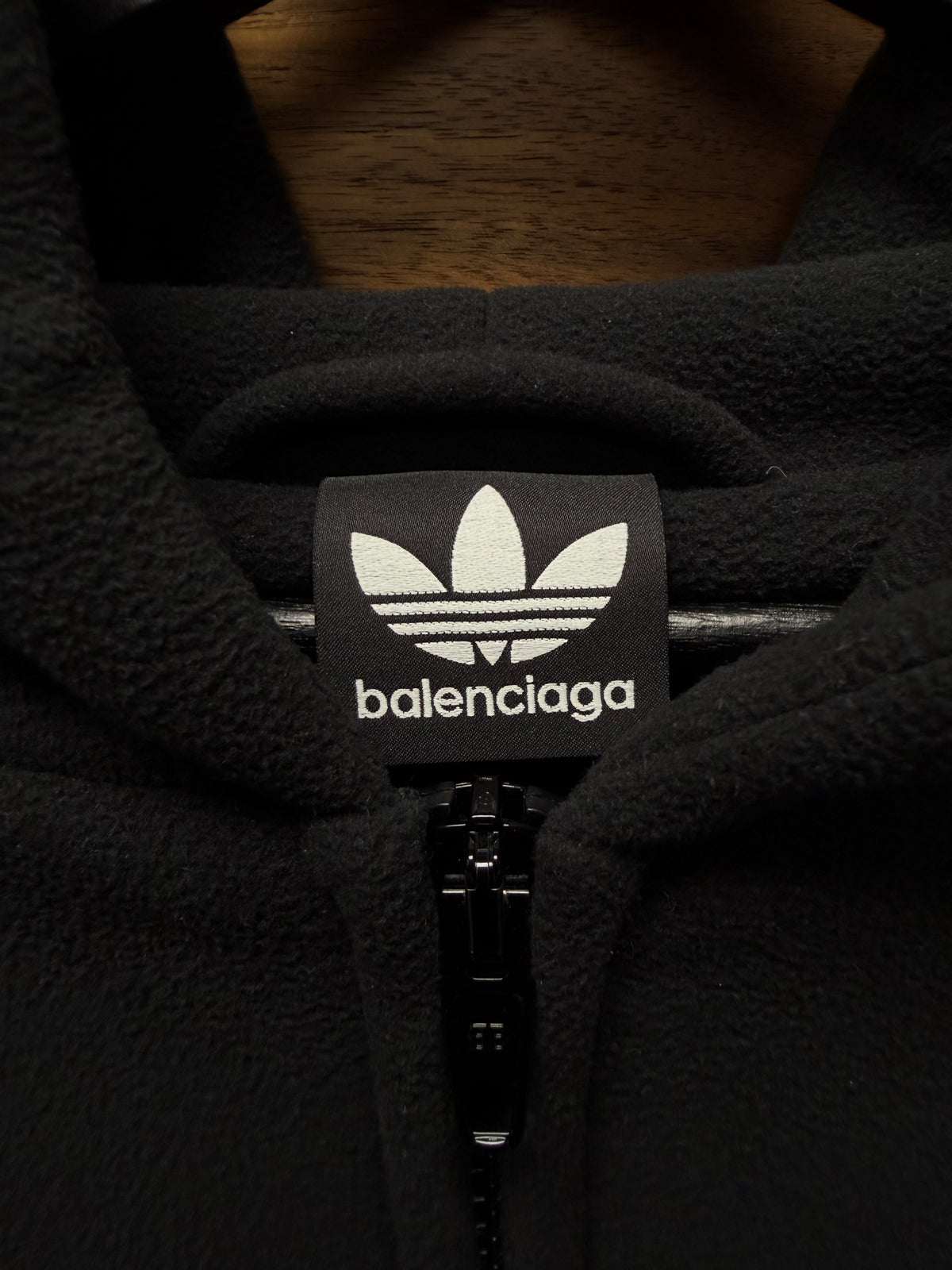 SS2023 Balenciaga x Adidas ‘3 Stripes Logo’ Fleece Black/White Zip-Up Hoodie