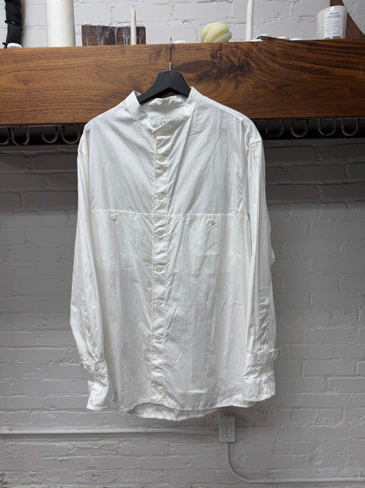Yohji Yamamoto Pour Homme ‘Mandarin Collar’ White Button Down Shirt