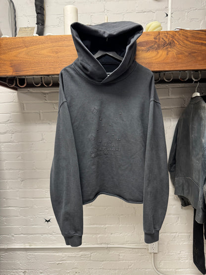 Maison Margiela ‘Raw Hem’ Cropped Jersey Cotton Logo Hoodie