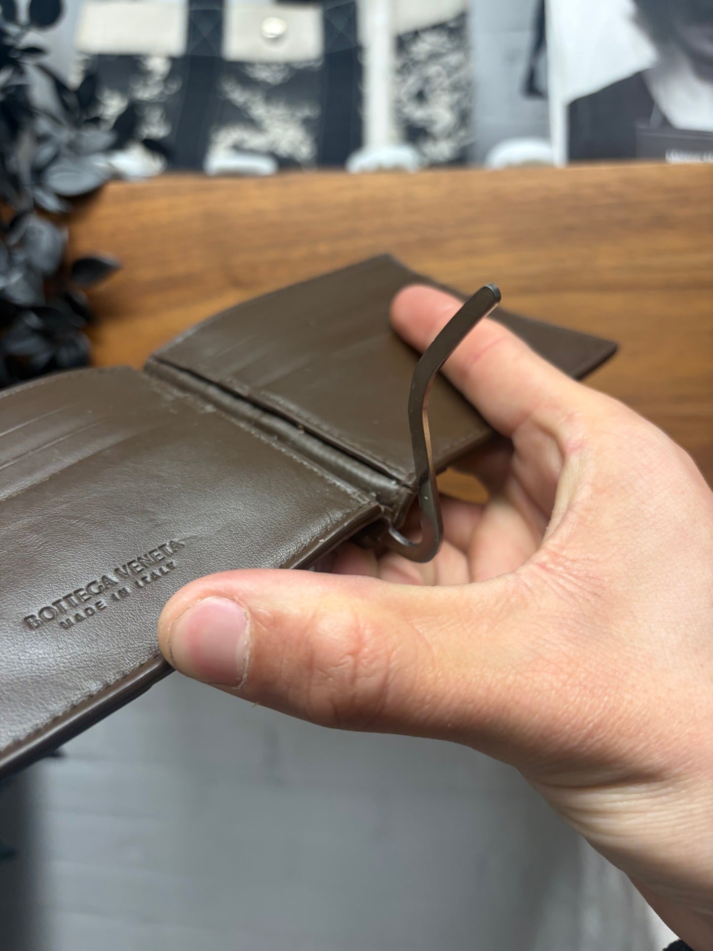 Bottega Veneta ‘Cassette’ Brown Calfskin Leather Bifold Wallet
