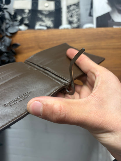 Bottega Veneta ‘Cassette’ Brown Calfskin Leather Bifold Wallet