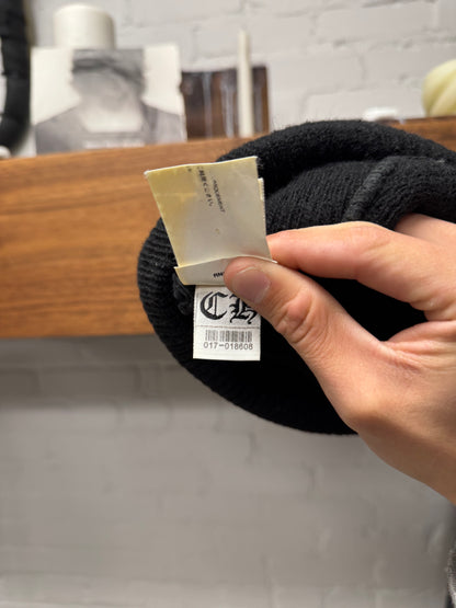 Chrome Hearts Black Ribbed ‘Plus Cross’ Wool Knit Beanie