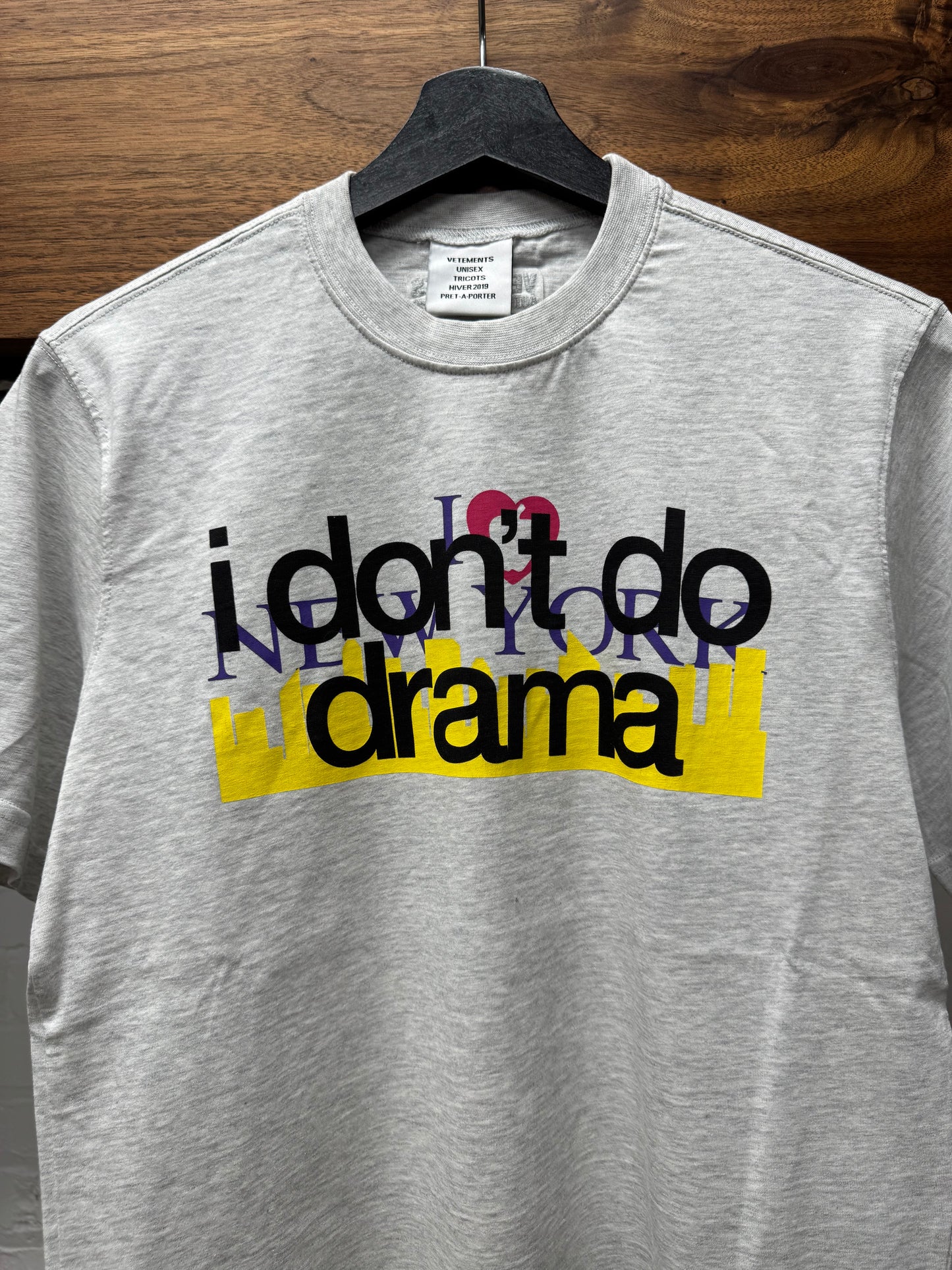 AW2019 Vetements ‘I Don’t Do Drama’ Slogan T-Shirt