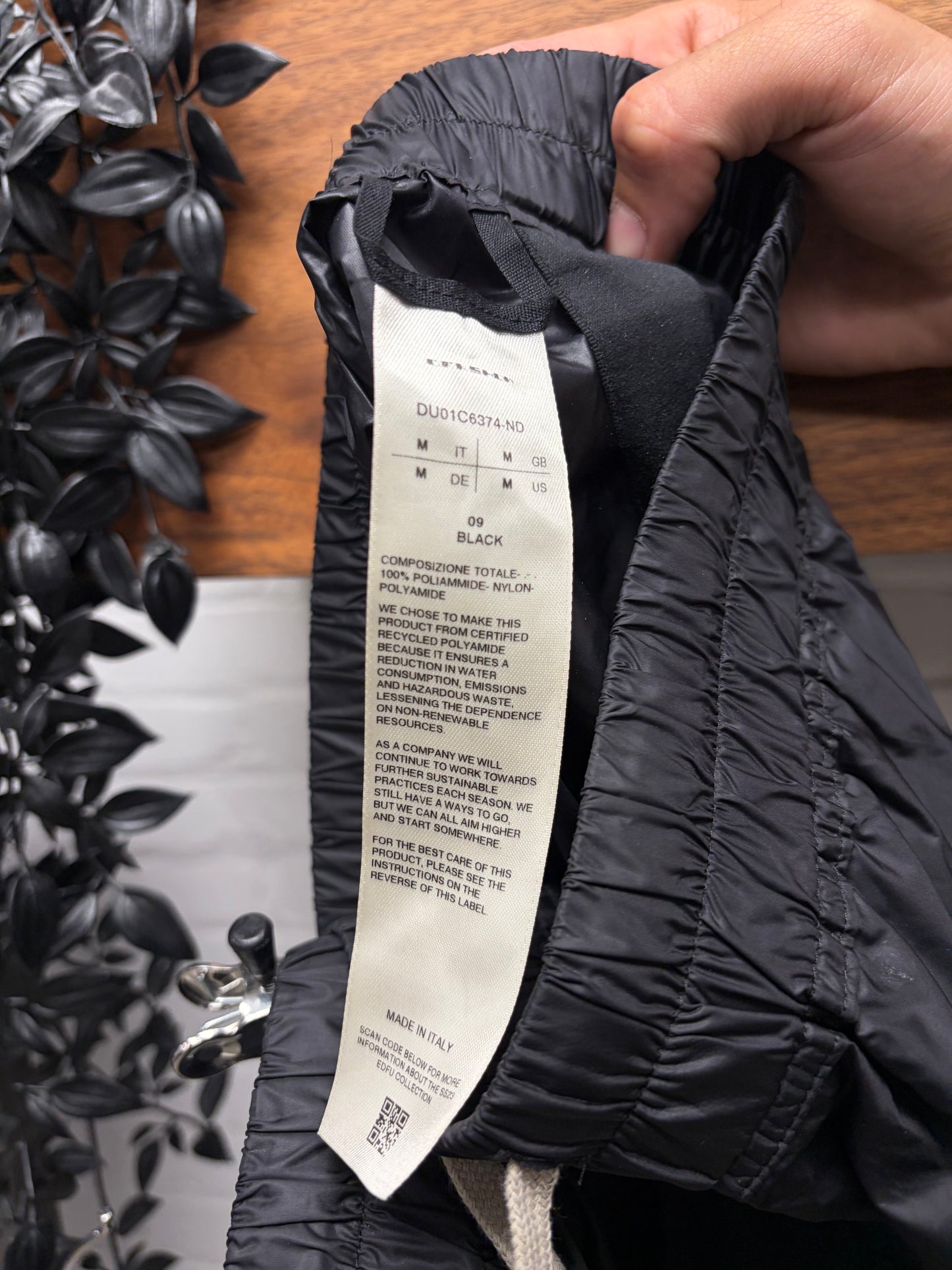 Rick Owens DRKSHDW ‘Boxer’ Black Nylon Drawstring Shorts