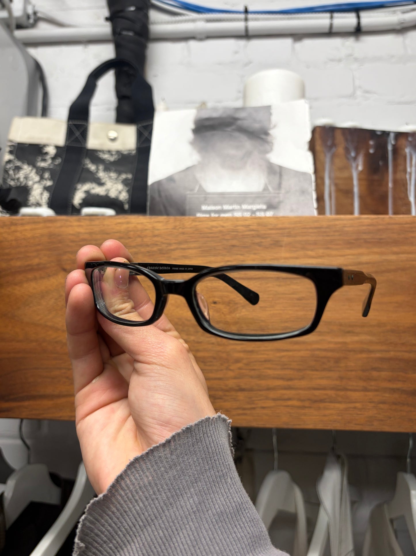 Chrome Hearts ‘Steel Baby’ Black/925 Silver Cross Glasses Frames