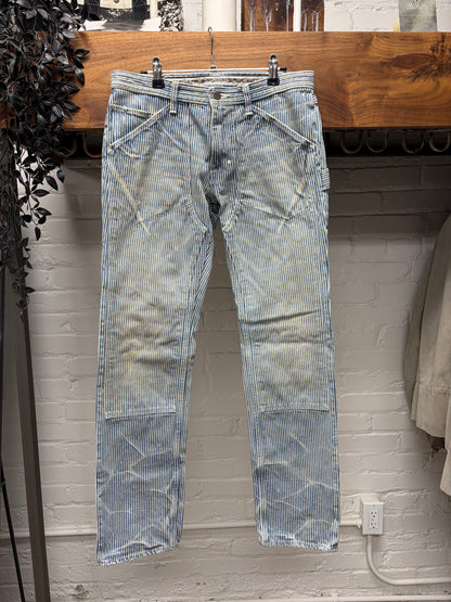 Number (N)ine ‘Crying Heart Patch’ Hickory Striped Blue Skinny Jeans