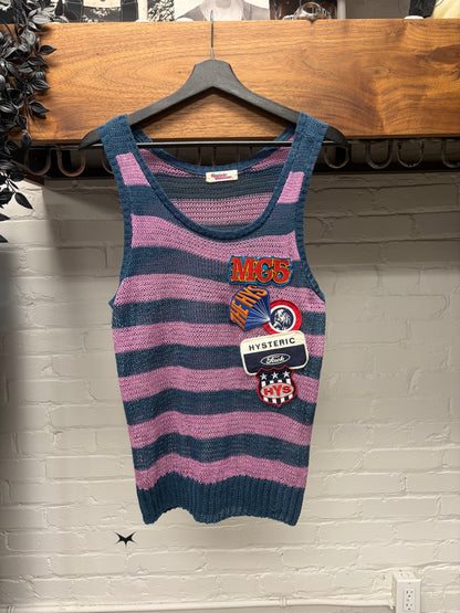 2000s Hysteric Glamour Knit Patchwork Striped Tank Top