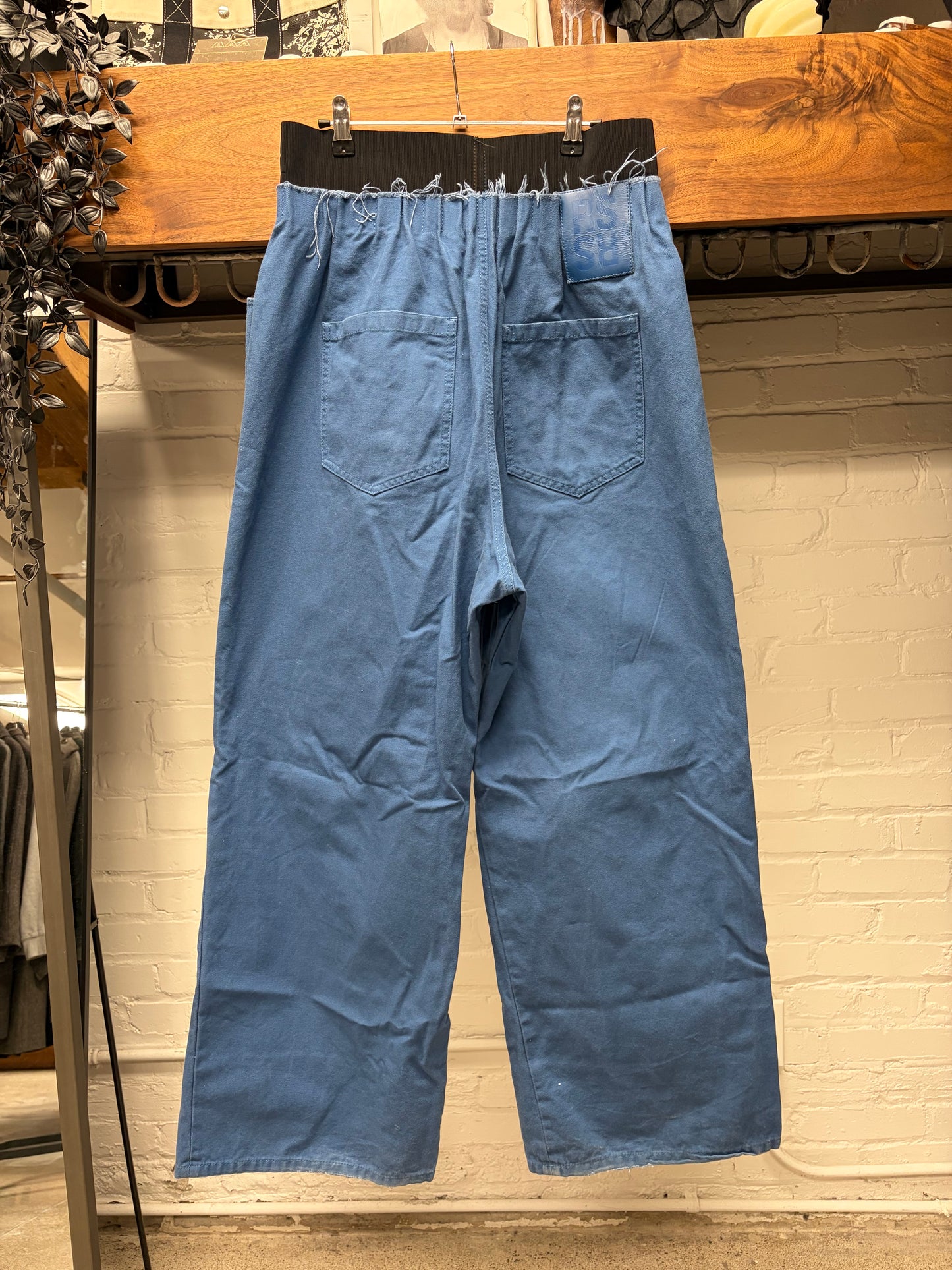 AW2022 Raf Simons Blue ‘Boxer Waistband’ Denim Wide Leg Denim