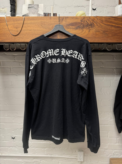 Chrome Hearts Scroll Logo Black Long Sleeve Shirt