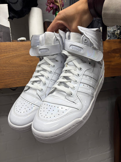 Jeremy Scott x Adidas ‘Wings 4.0’ Opal White ‘Forum’ High Top Sneakers
