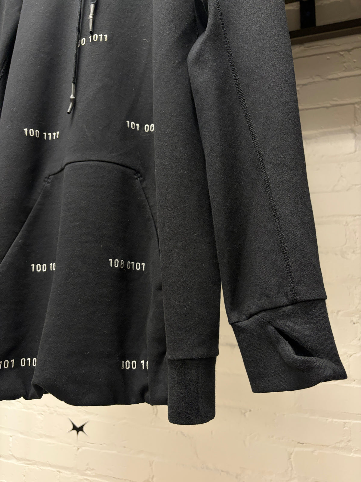 11 by Boris Bidjan Saberi ‘Code’ Embroidered Mask & Thumbhole Hoodie