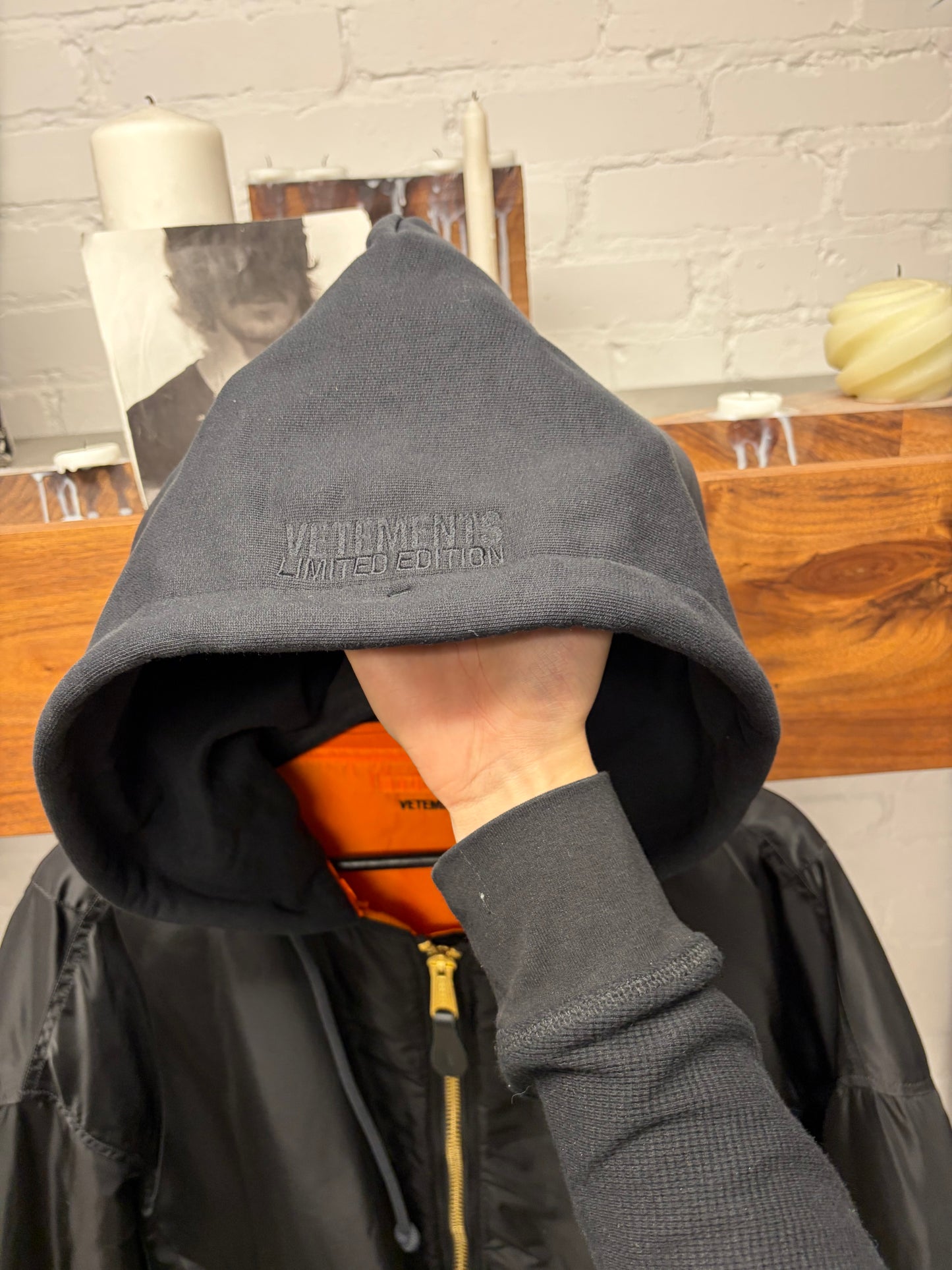 Vetements x Alpha Industries Black ‘Reversible’ Hooded MA-1 Bomber Jacket