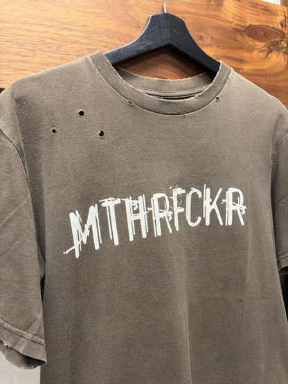 SS2004 Number (N)ine ‘Motherfucker’ Distressed Brown T-Shirt