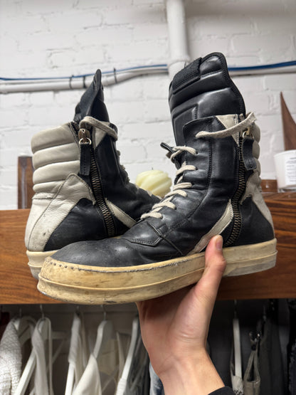 Rick Owens ‘Geobasket’ Black Leather High Top Sneakers