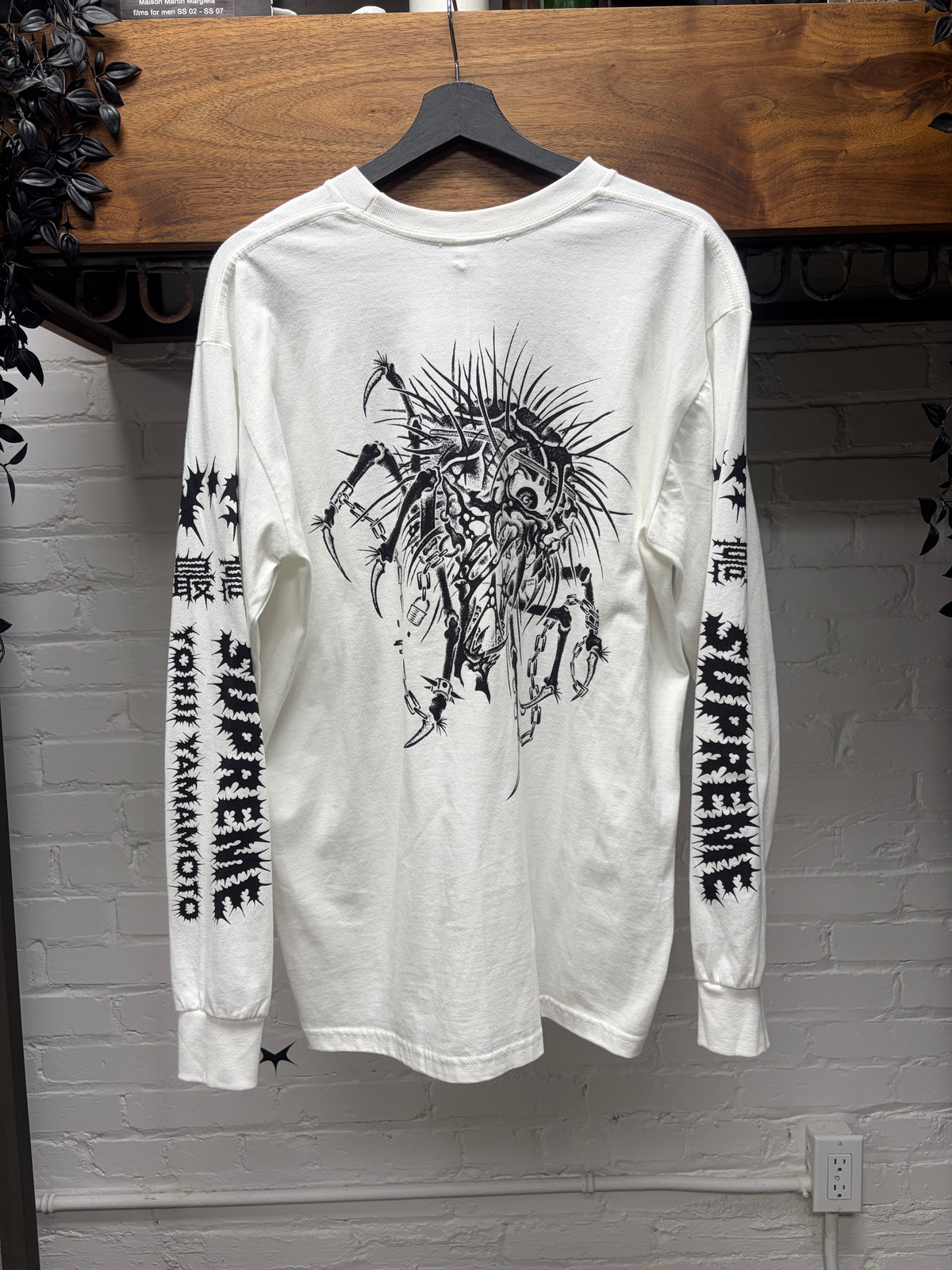 AW2025 Supreme x Yohji Yamamoto ‘Spider’ Graphic White Long Sleeve Shirt