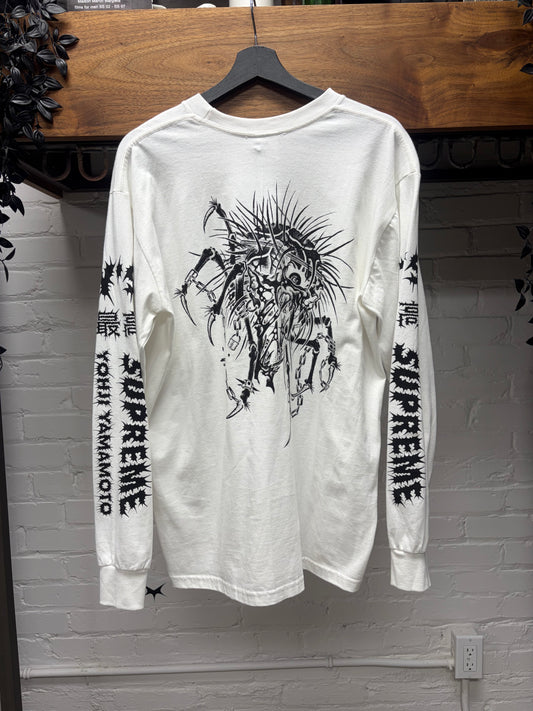 AW2025 Supreme x Yohji Yamamoto ‘Spider’ Graphic White Long Sleeve Shirt